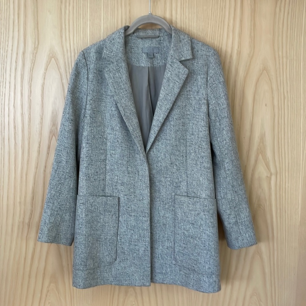 COS gray knit blazer size 2